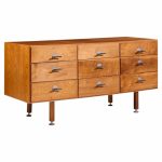 Jens Risom Mid Century Walnut 9-drawer Dresser Credenza