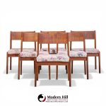 Jens Risom Mid Century Walnut Dining Chairs - Set of 6