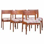 Jens Risom Mid Century Walnut Dining Chairs - Set of 6