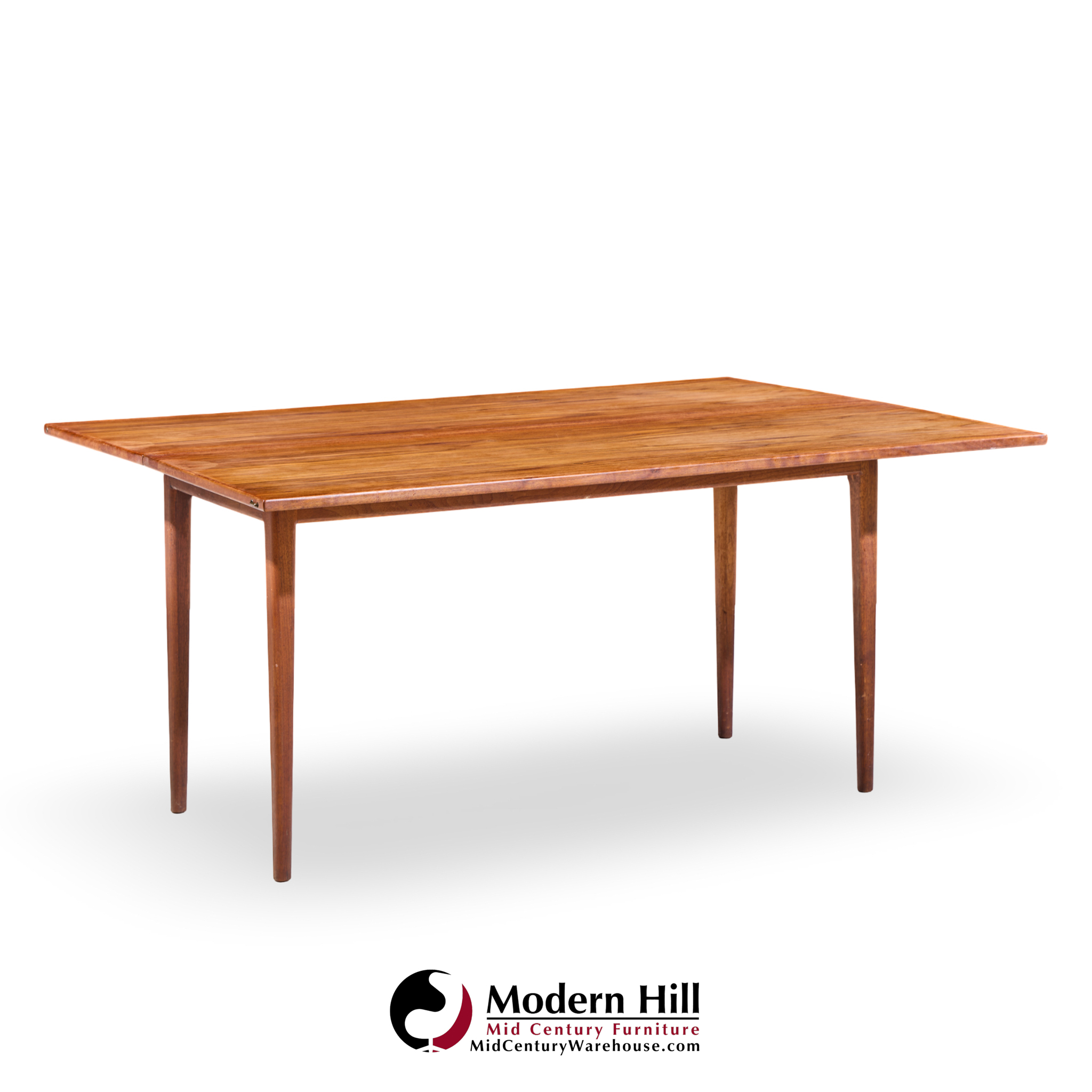 Jens Risom Mid Century Walnut Flip Top Console Dining Table