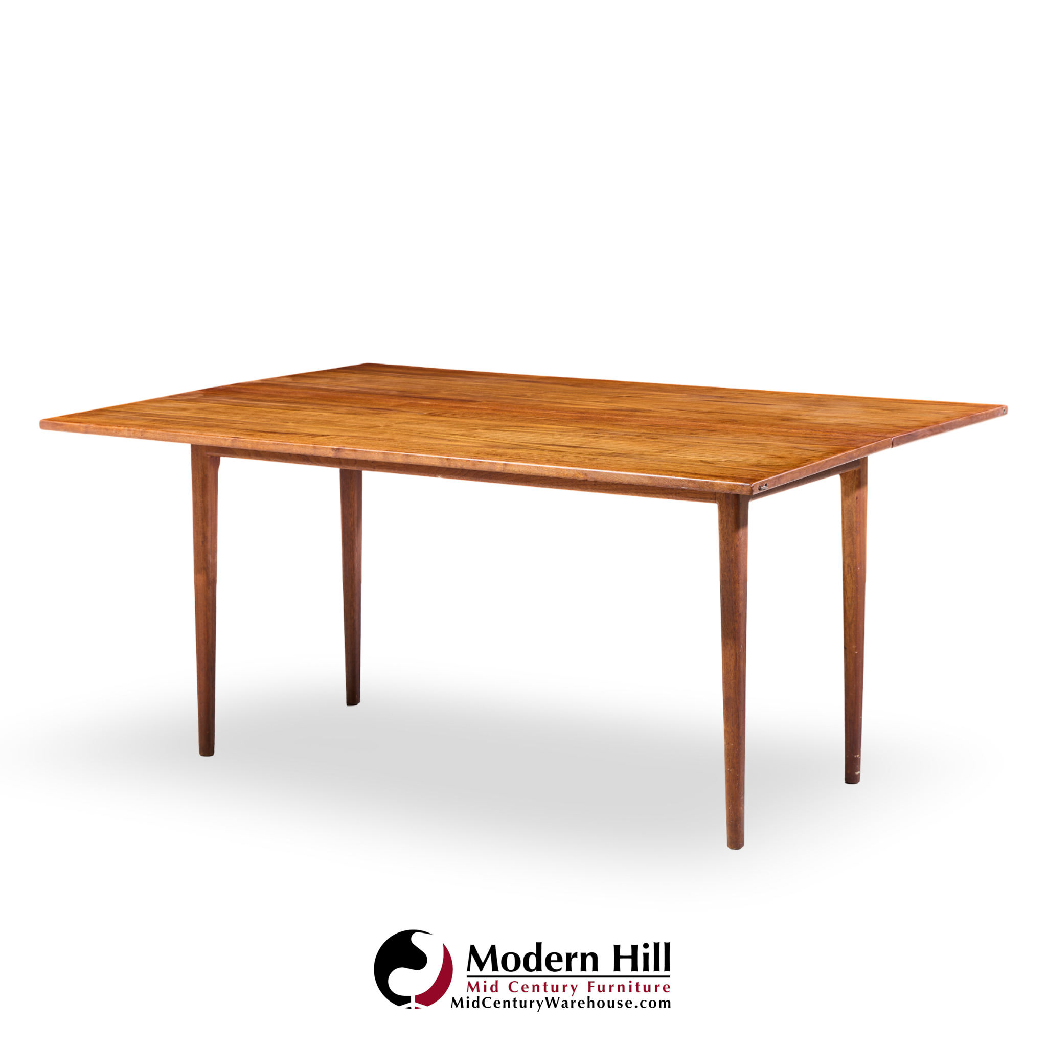 Jens Risom Mid Century Walnut Flip Top Console Dining Table