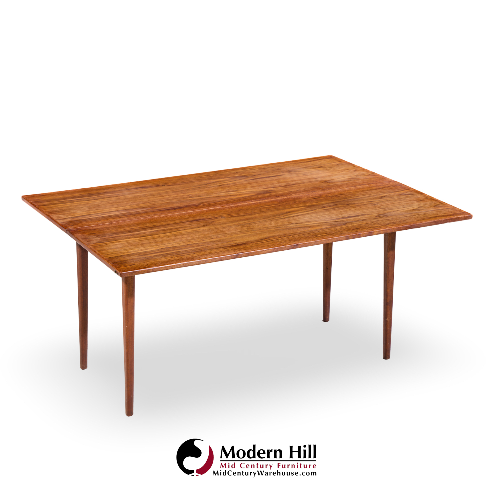 Jens Risom Mid Century Walnut Flip Top Console Dining Table