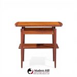 Jens Risom Mid Century Walnut Floating Side End Tables - Pair