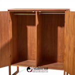 Jens Risom Mid Century Walnut Sled Leg Armoire Cabinet