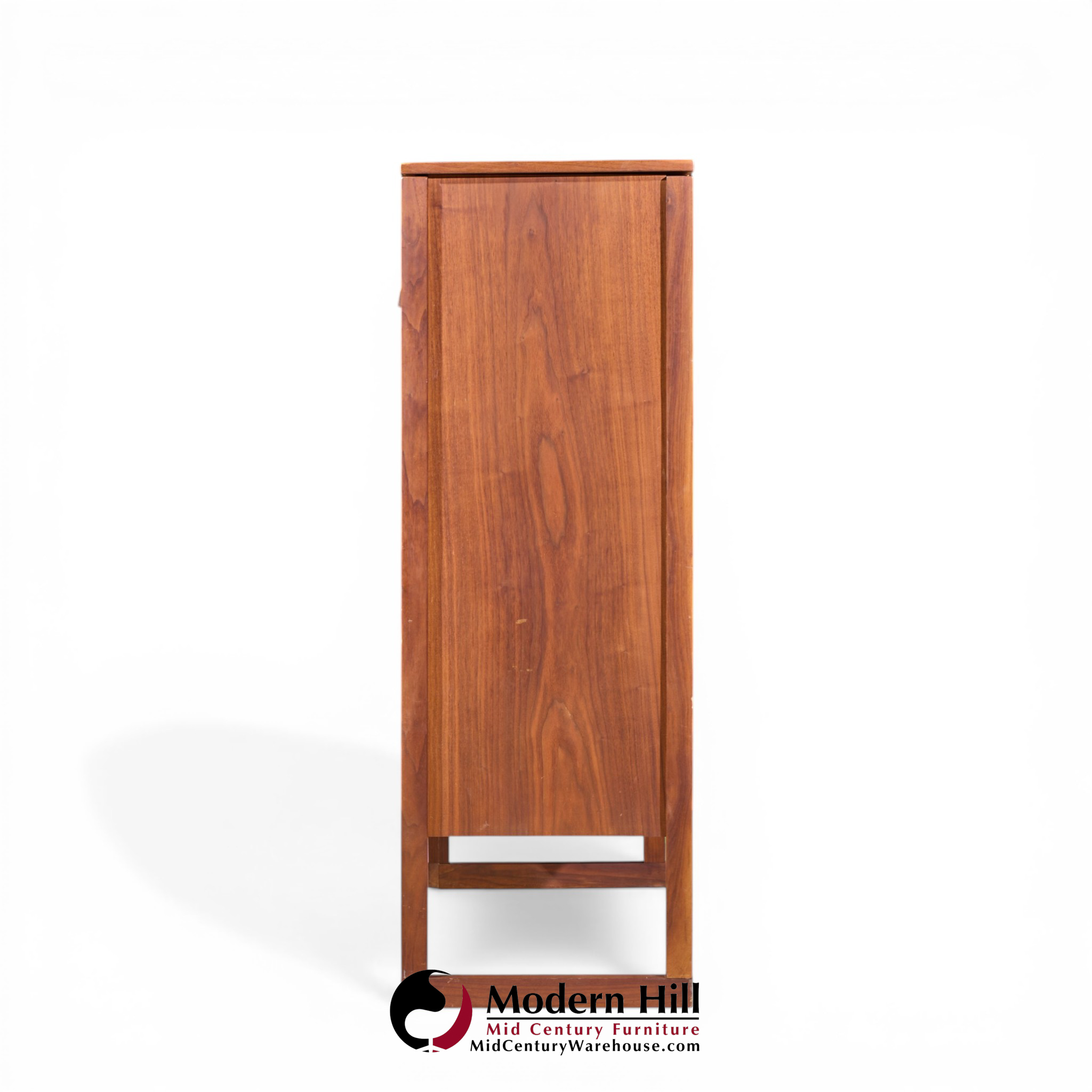 Jens Risom Mid Century Walnut Sled Leg Armoire Cabinet