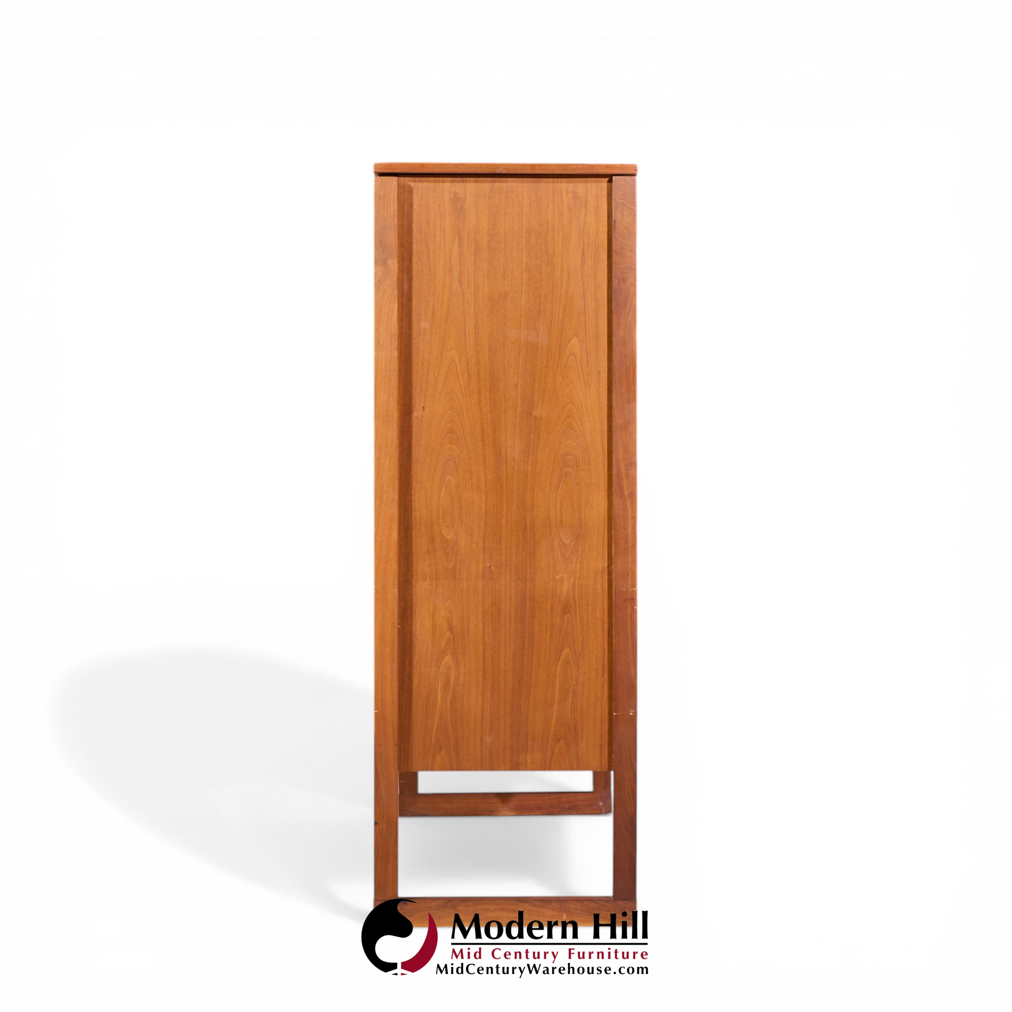 Jens Risom Mid Century Walnut Sled Leg Armoire Cabinet