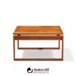Jens Risom Mid Century Walnut Sled Leg Coffee Table