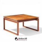 Jens Risom Mid Century Walnut Sled Leg Coffee Table