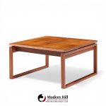 Jens Risom Mid Century Walnut Sled Leg Coffee Table