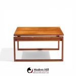 Jens Risom Mid Century Walnut Sled Leg Coffee Table