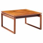 Jens Risom Mid Century Walnut Sled Leg Coffee Table