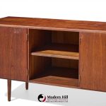 Jens Risom Mid Century Walnut and Brass Credenza