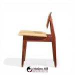 Jens Risom Model C-275 Mid Century Walnut Dining Chairs - Set of 4