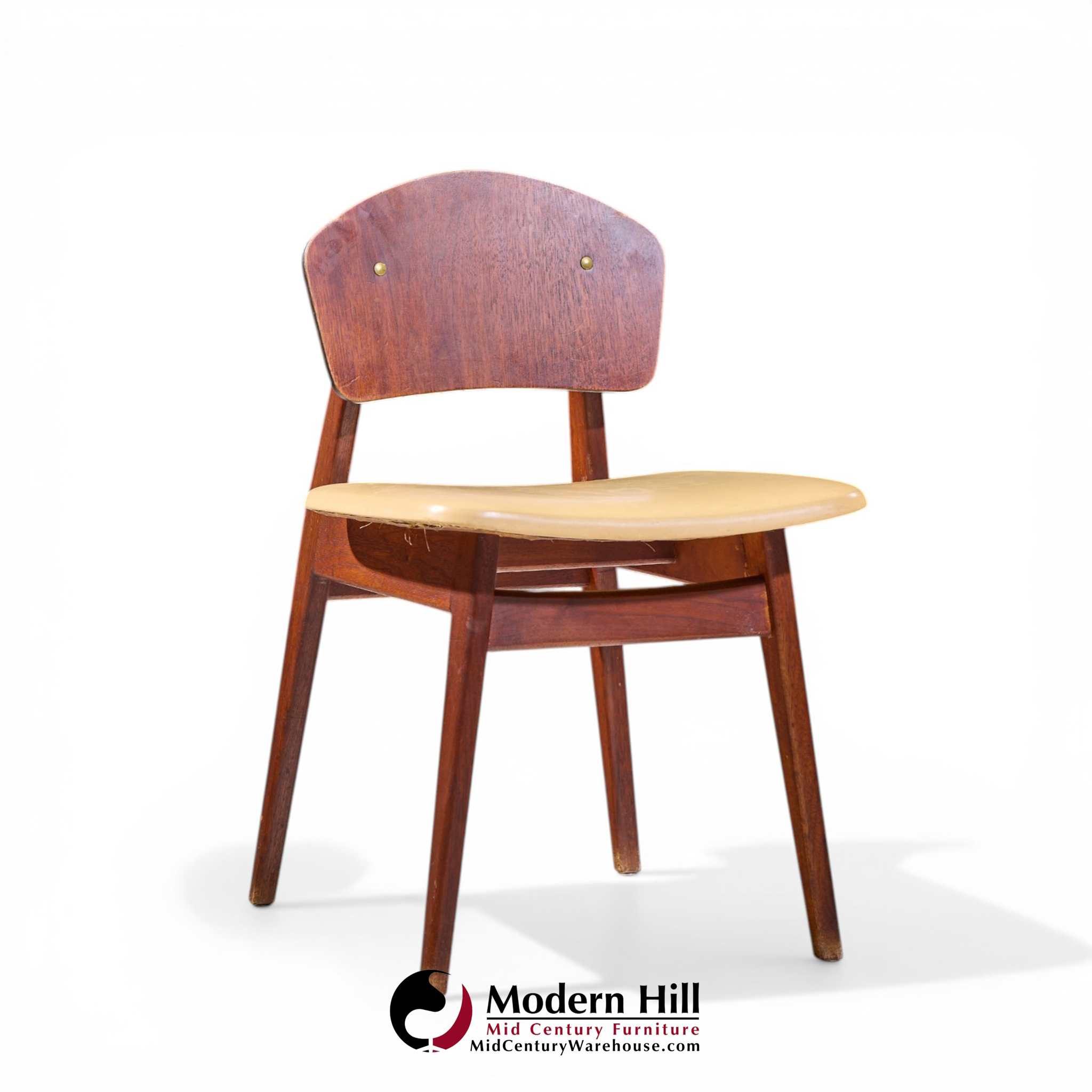 Jens Risom Model C-275 Mid Century Walnut Dining Chairs - Set of 4