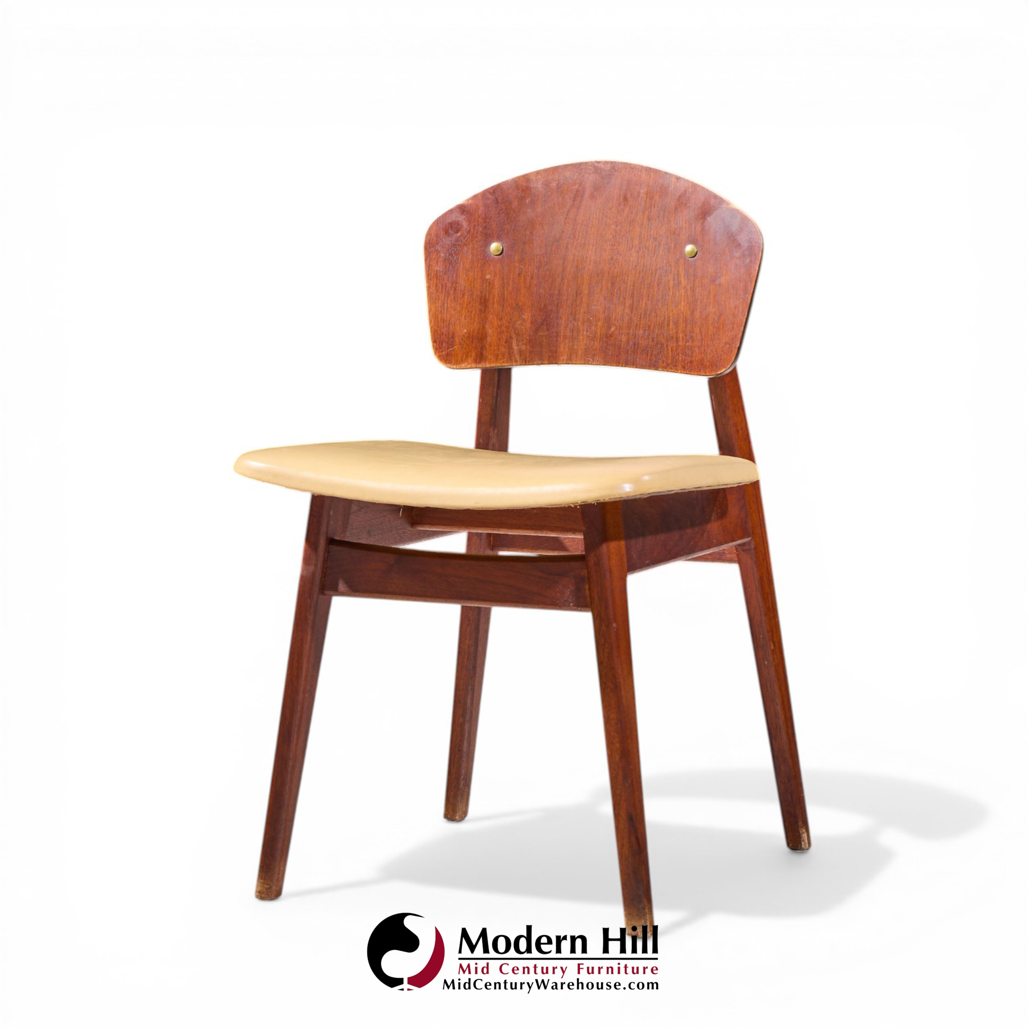 Jens Risom Model C-275 Mid Century Walnut Dining Chairs - Set of 4