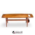 Jens Risom Model T-390 Mid Century Walnut Coffee Table with Magazine Rack
