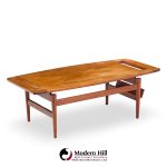 Jens Risom Model T-390 Mid Century Walnut Coffee Table with Magazine Rack