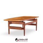 Jens Risom Model T-390 Mid Century Walnut Coffee Table with Magazine Rack