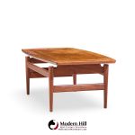 Jens Risom Model T-390 Mid Century Walnut Coffee Table with Magazine Rack