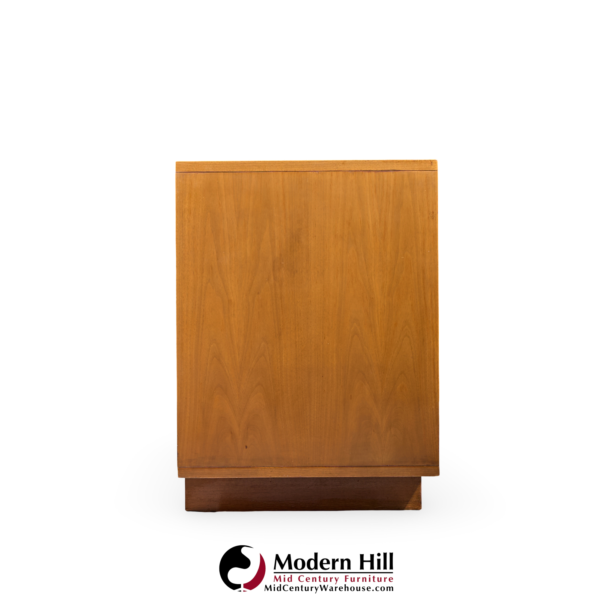 John Keal for Brown Saltman Style Mid Century Walnut Tambour Door Credenza and Hutch