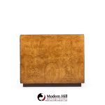 John Widdicomb Mid Century Burlwood and Brass Campaign Executive Desk