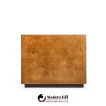 John Widdicomb Mid Century Burlwood and Brass Campaign Executive Desk