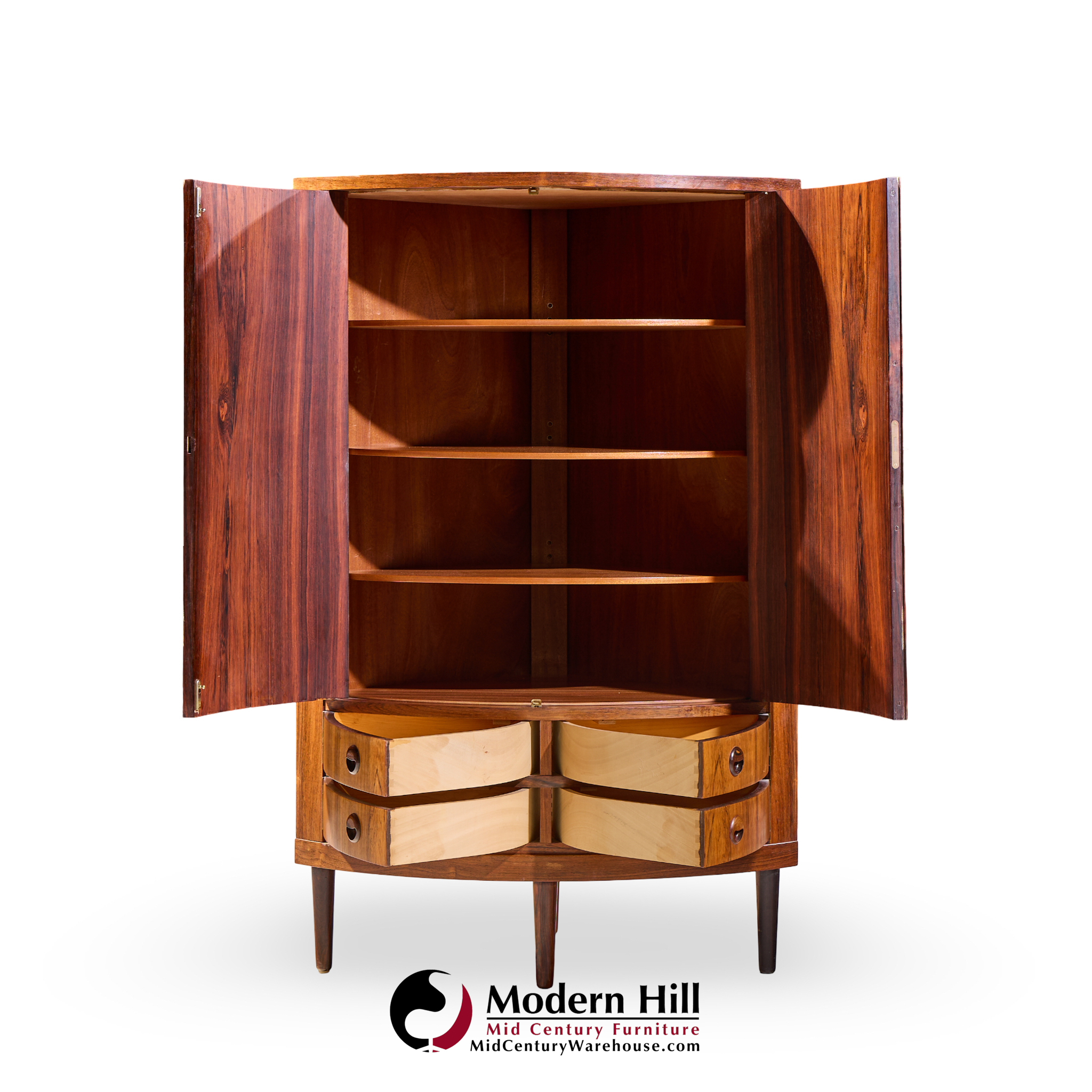 kai kristiansen mid century danish rosewood corner cabinet