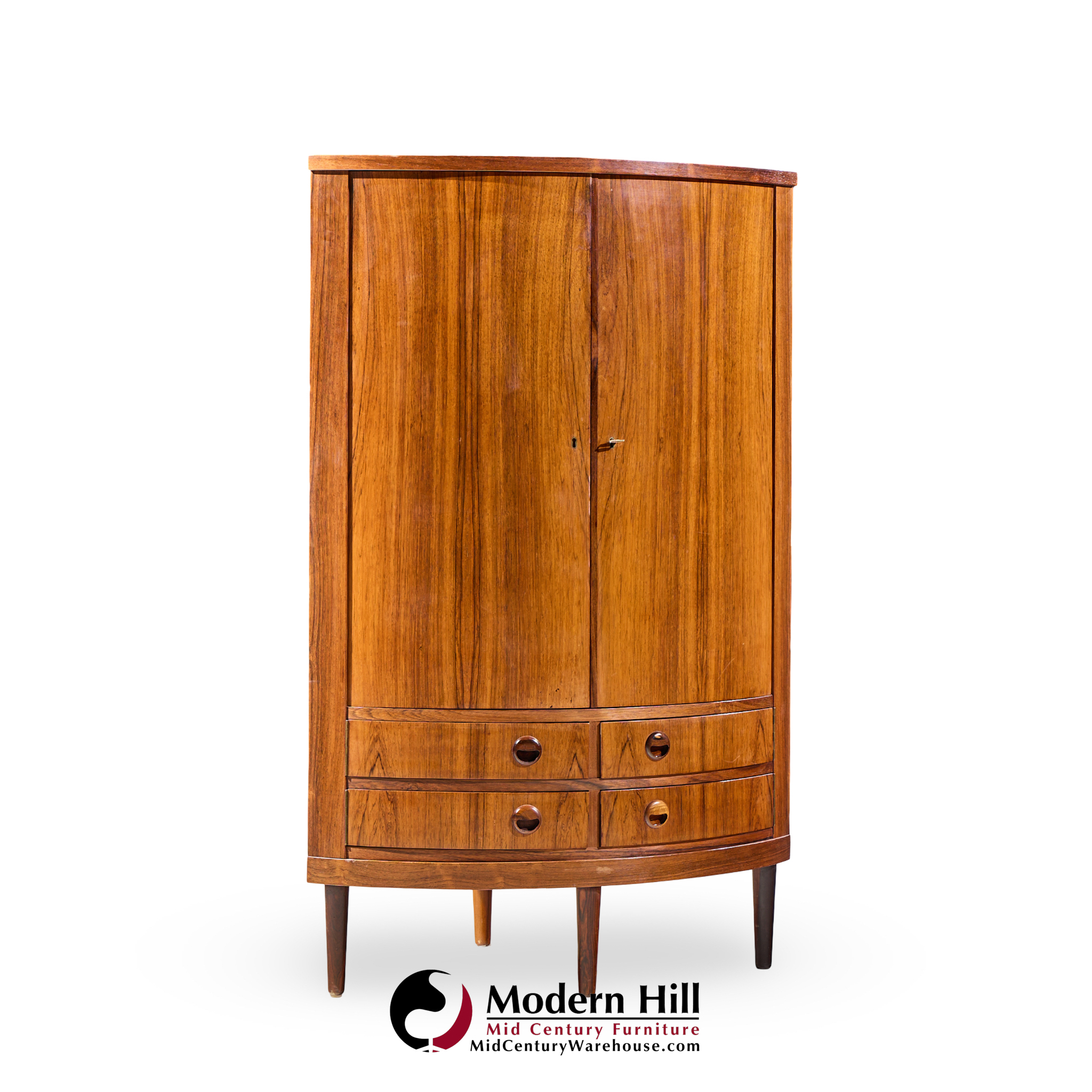 kai kristiansen mid century danish rosewood corner cabinet