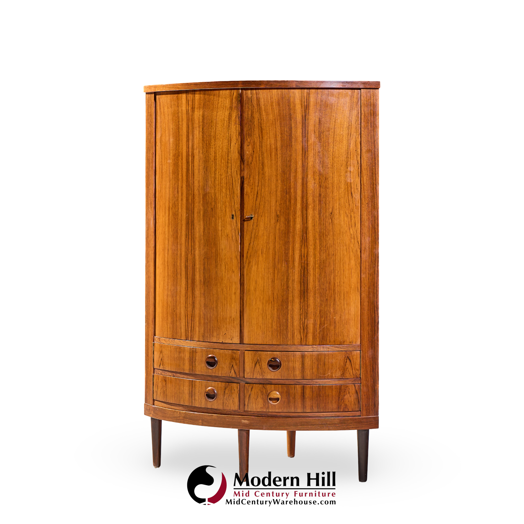 kai kristiansen mid century danish rosewood corner cabinet