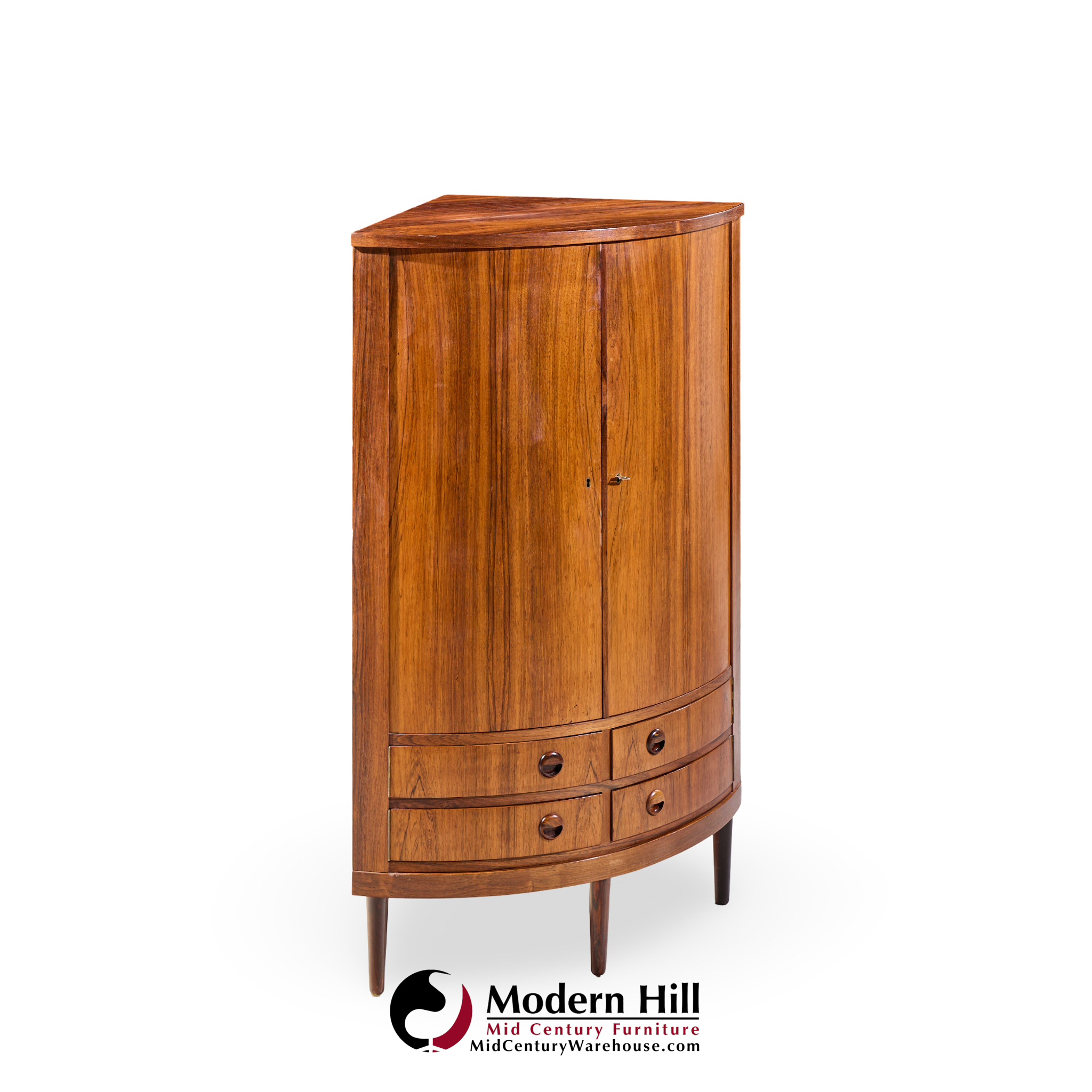 kai kristiansen mid century danish rosewood corner cabinet