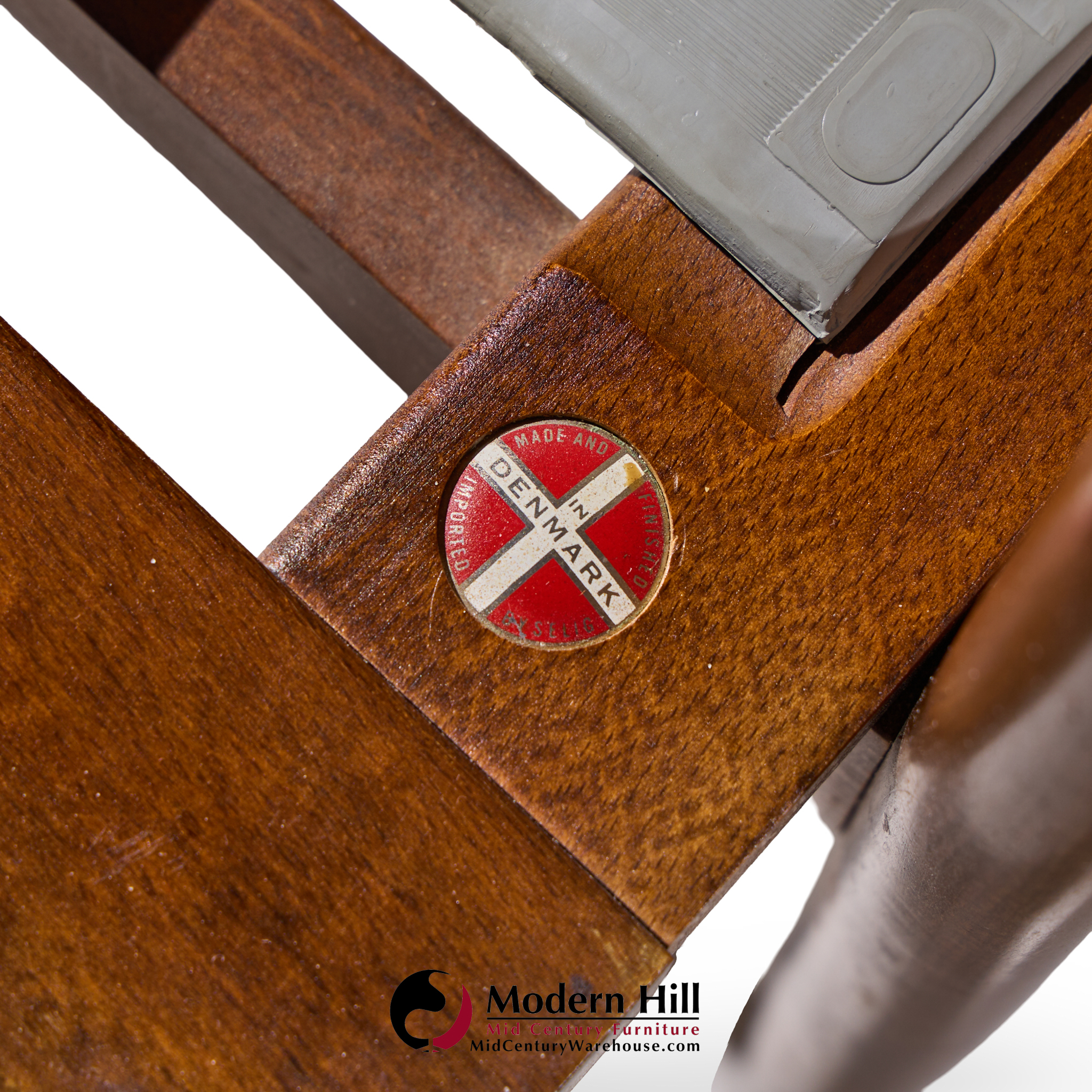 kofod larsen for selig mid century danish lounge chairs - pair