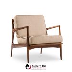 kofod larsen for selig mid century danish lounge chairs - pair