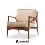 kofod larsen for selig mid century danish lounge chairs - pair