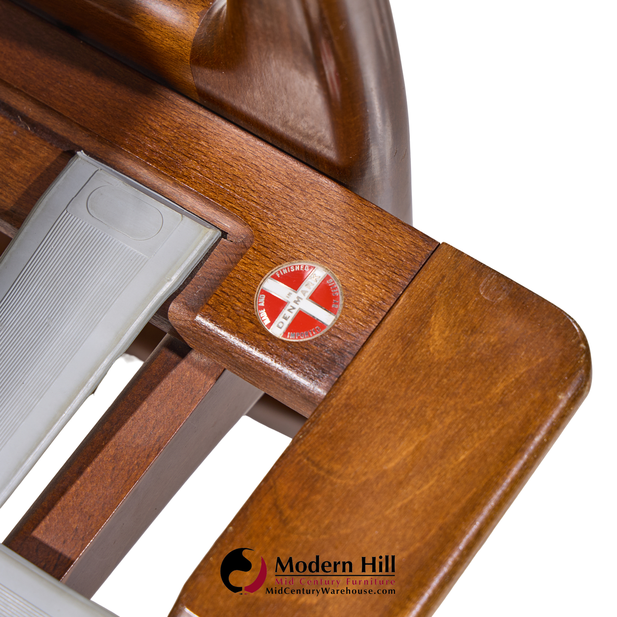 Kofod Larsen for Selig Mid Century Danish Walnut Rocking Lounge Chair