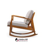 Kofod Larsen for Selig Mid Century Danish Walnut Rocking Lounge Chair