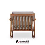 Kofod Larsen for Selig Mid Century Danish Walnut Rocking Lounge Chair