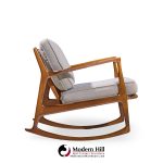 Kofod Larsen for Selig Mid Century Danish Walnut Rocking Lounge Chair