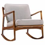 Kofod Larsen for Selig Mid Century Danish Walnut Rocking Lounge Chair