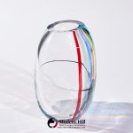 Livio Seguso for Seguso Av Oggetti Italian Murano Glass Rainbow Vase