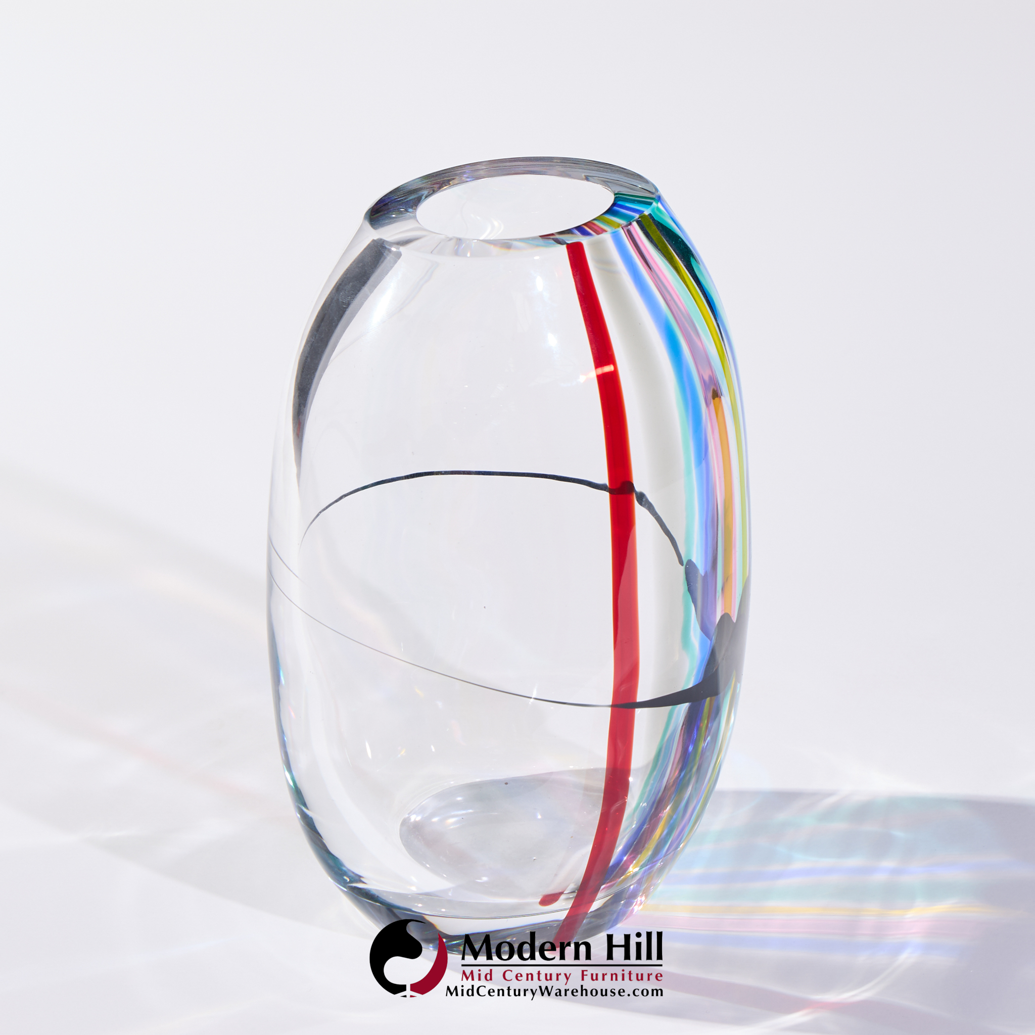 Livio Seguso for Seguso Av Oggetti Italian Murano Glass Rainbow Vase