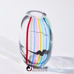 Livio Seguso for Seguso Av Oggetti Italian Murano Glass Rainbow Vase