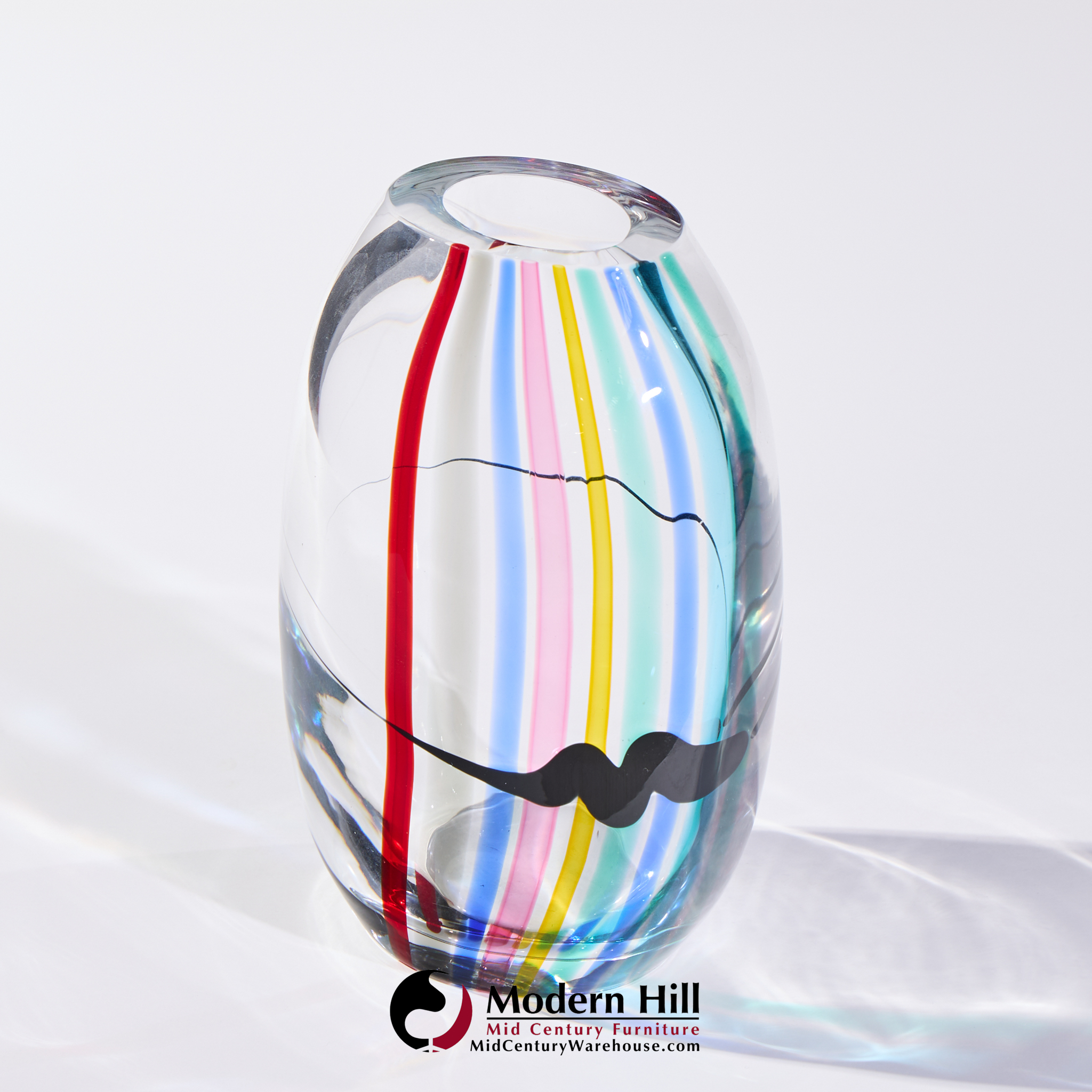 Livio Seguso for Seguso Av Oggetti Italian Murano Glass Rainbow Vase