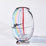 Livio Seguso for Seguso Av Oggetti Italian Murano Glass Rainbow Vase
