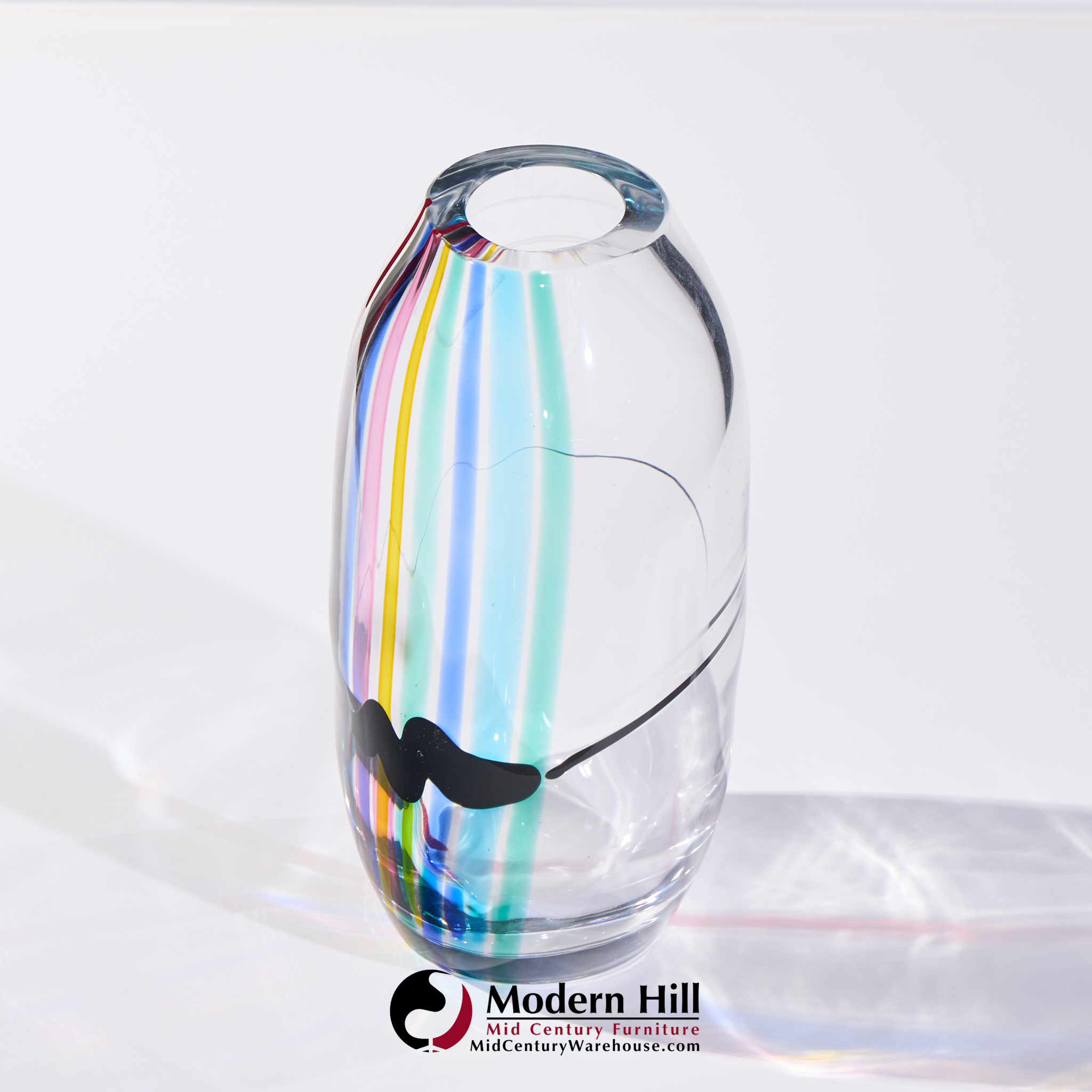 Livio Seguso for Seguso Av Oggetti Italian Murano Glass Rainbow Vase