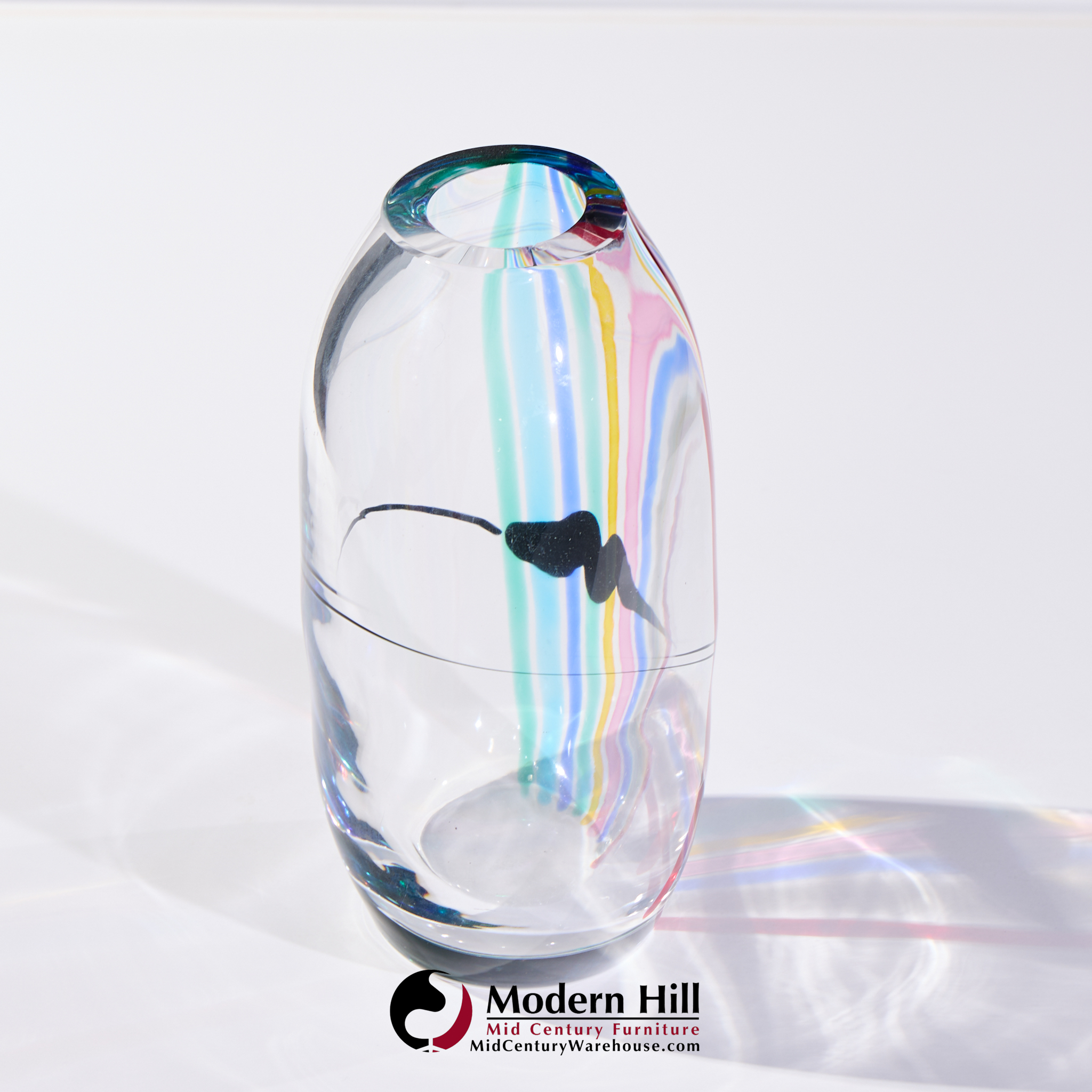 Livio Seguso for Seguso Av Oggetti Italian Murano Glass Rainbow Vase