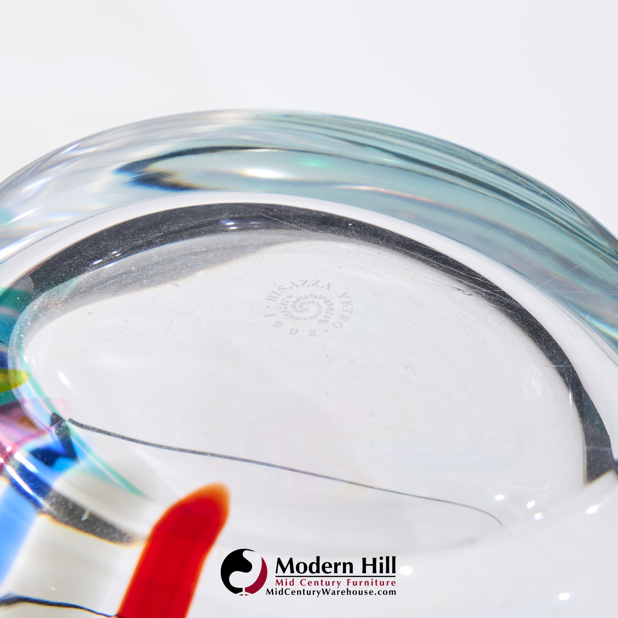 Livio Seguso for Seguso Av Oggetti Italian Murano Glass Rainbow Vase