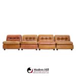 Mario Bellini for B&b Italia Amanta Mid Century Leather and Fiberglass Sectional Sofa