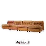Mario Bellini for B&b Italia Amanta Mid Century Leather and Fiberglass Sectional Sofa