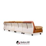 Mario Bellini for B&b Italia Amanta Mid Century Leather and Fiberglass Sectional Sofa