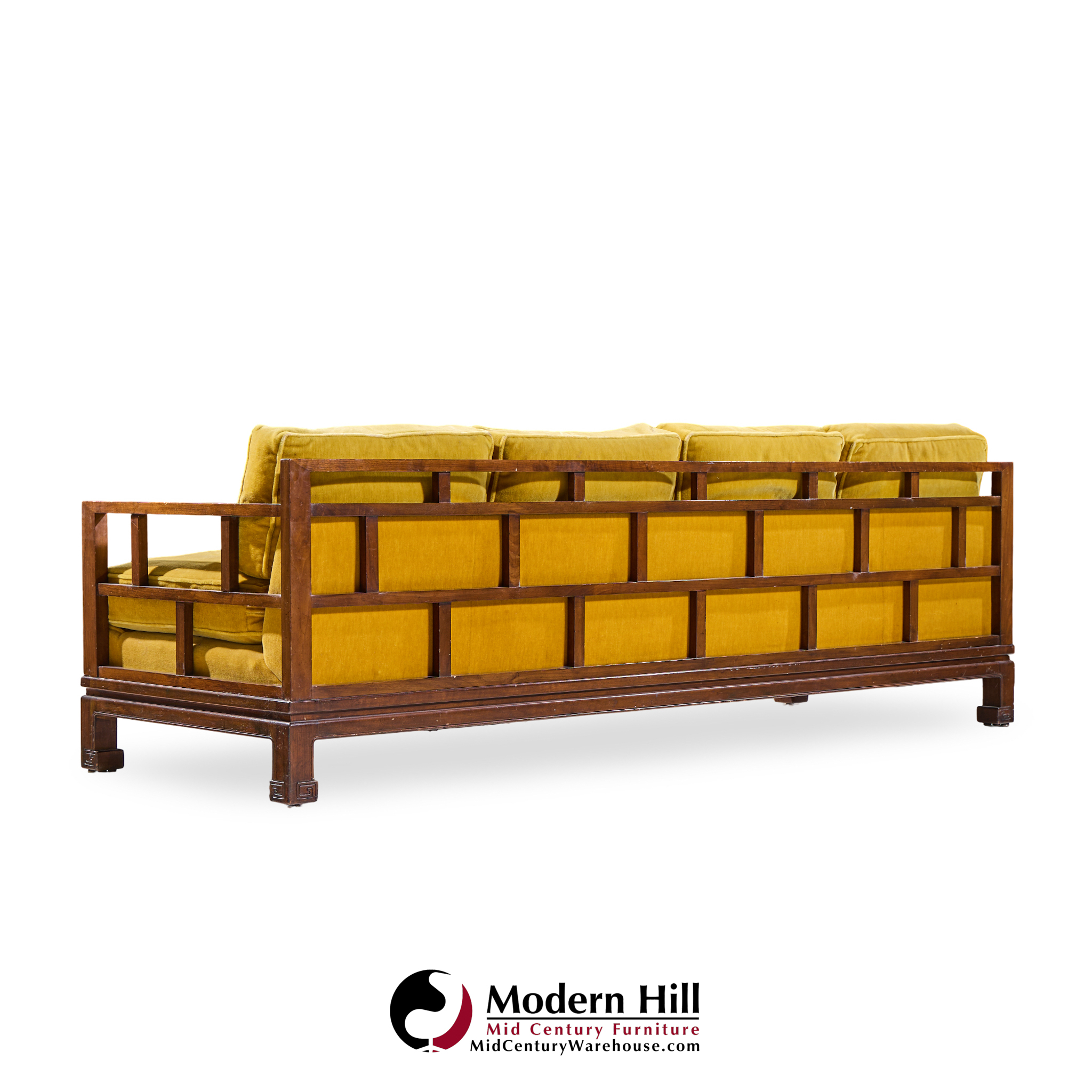 michael taylor for baker furniture far east collection mid century walnut sofa